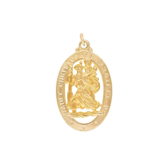 LaViano Fashion 14K Yellow Gold St Christopher Medal