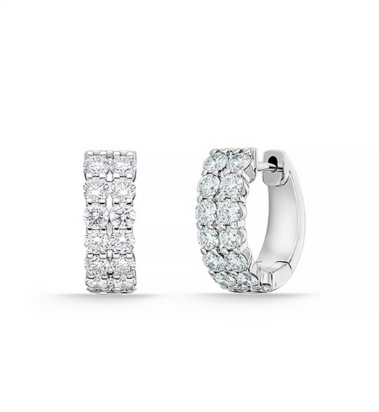 LaViano Fashion 18K White Gold Diamond Earrings