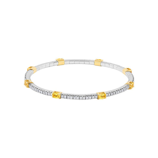 extensible18K White Gold Yellow Sapphire and Diamond Bracelet