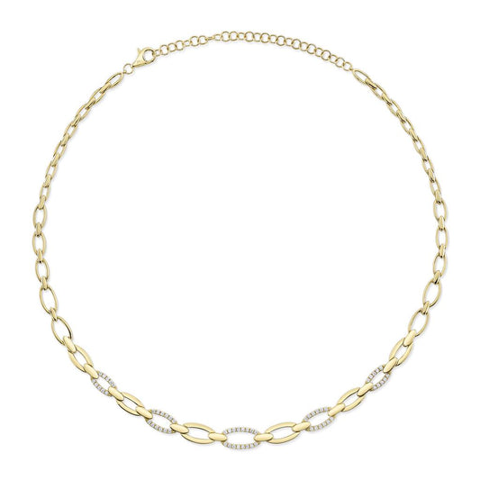 Shy Creation14K Yellow Gold Diamond Necklace