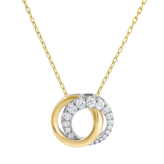 Frederic Sage 14K Yellow Gold Diamond Double Circle Necklace