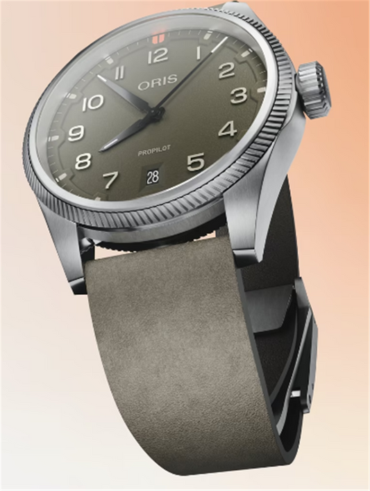 ORIS Pro Pilot Date 41mm Automatic Green Dial on Green Leather Strap 01 733 7805 4167-07 6 20 16LC