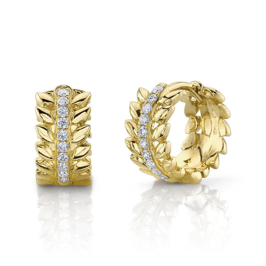 Shy Creation 14K Yellow Gold Diamond Earrings
