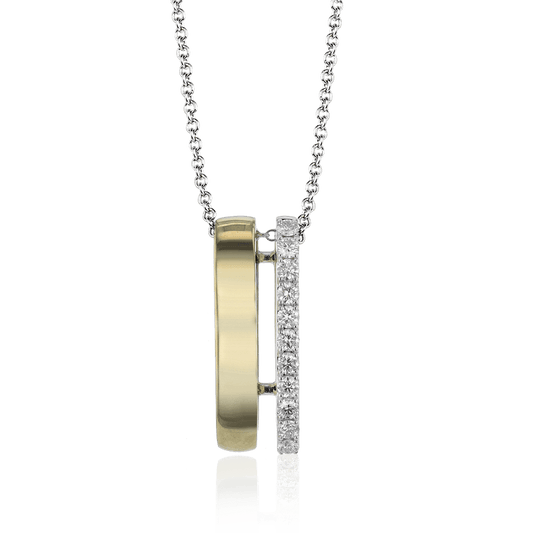 Simon G 14K Two Tone Diamond Pendant