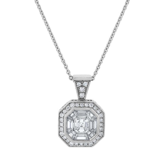 LaViano Fahsion 18K White Gold Diamond Pendant