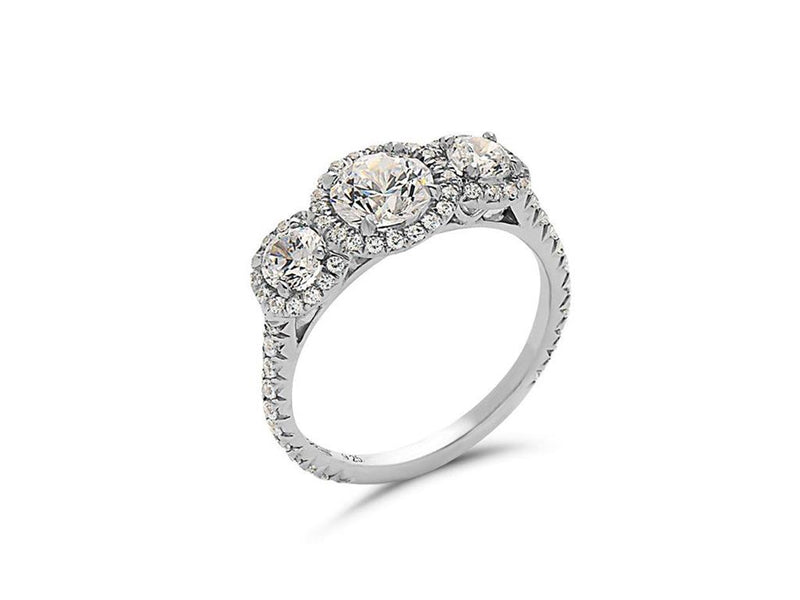Eli Jewels Platinum Diamond Engagement Ring