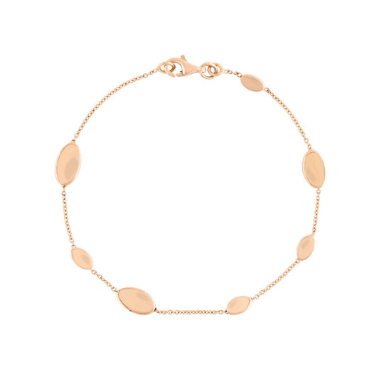 LaViano Fashion 18K Rose Gold Solid Station Bracelet