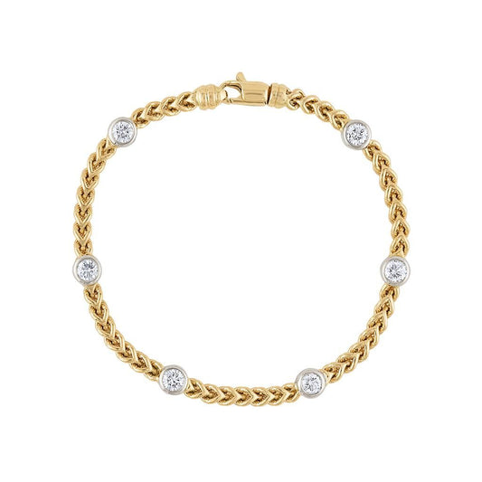 LaViano Fashion 14K Two Tone Diamond Bracelet