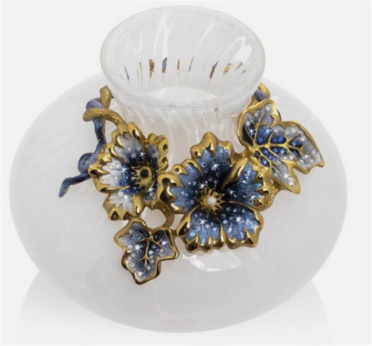 Jay Strongwater Leaf and Flower Vase
