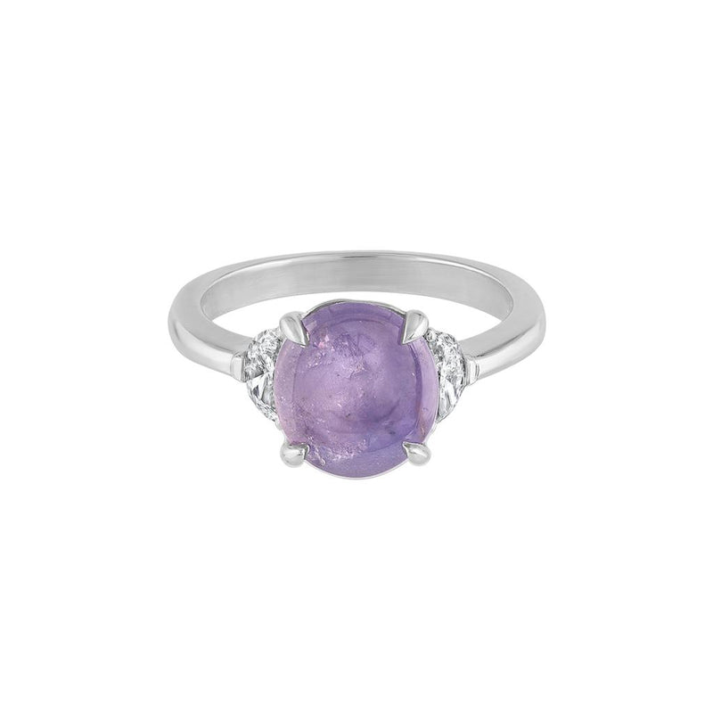 LaViano Bespoke Platinum Lilac Star Sapphire and Diamond Ring