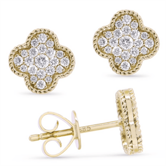 LaViano Fashion 14K Yellow Gold Diamond Earrings