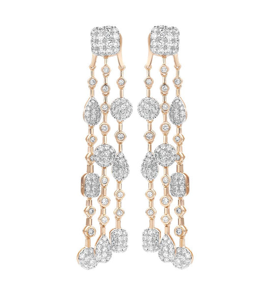 LaViano Fashion 18K Rose Gold Diamond Drop Venice Earrings