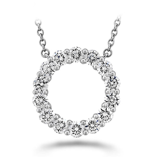 LaViano Fashion 18K White Gold Diamond Circle Necklace