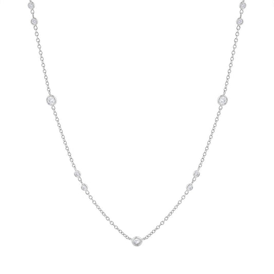 LaViano Fashion 18K White Gold Diamond Necklace