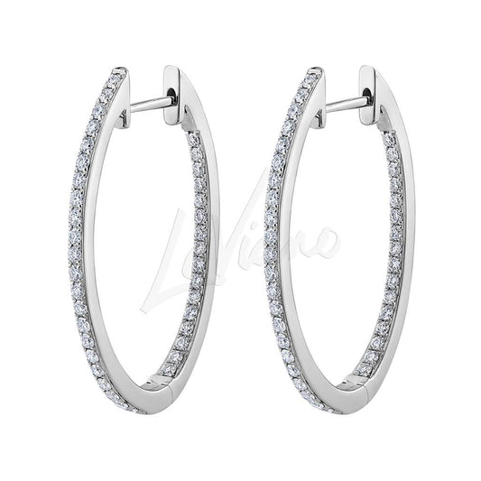 LaViano Fashion 14K White Gold Diamond Earrings