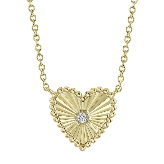 Shy Creation 14K Yellow Gold Diamond Necklace