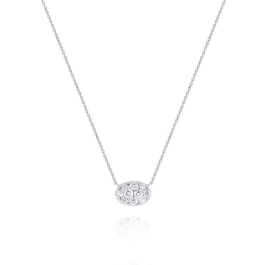 KC Designs 14K White Gold Diamond Necklace 10 Diamonds .35 Carats