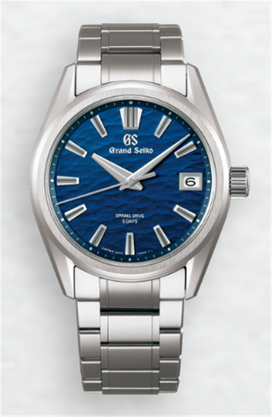 Grand Seiko - Evolution 9 - "Lake Suwa - Minamo" 22mm lug width Blue Dial Titanium - 9RA2 5 day Spring Drive Model : SLGA019