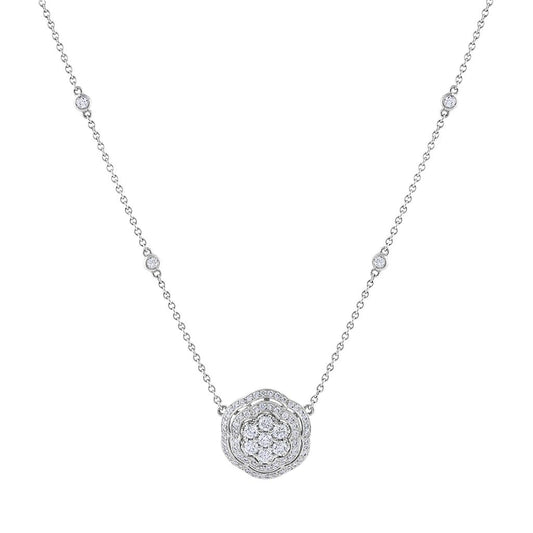 LaViano Fashion 18K White Gold Diamond Pendant