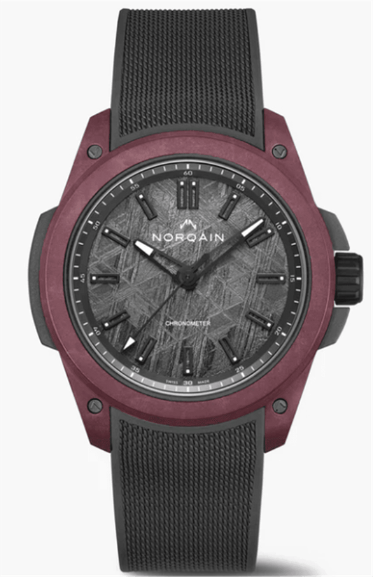 Norqain Wild ONE Meteorite Burgundy 42mm Anthracite Rubber Strap Burgundy Buckle N3000.21Q47.M02.R01
