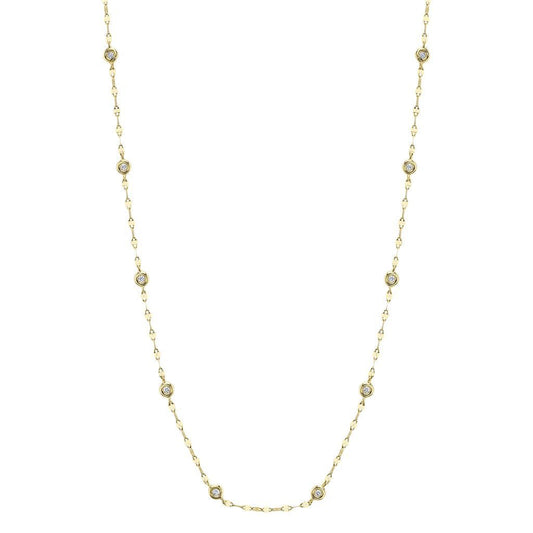 Shy Creation 14K Yellow Gold Diamond Necklace