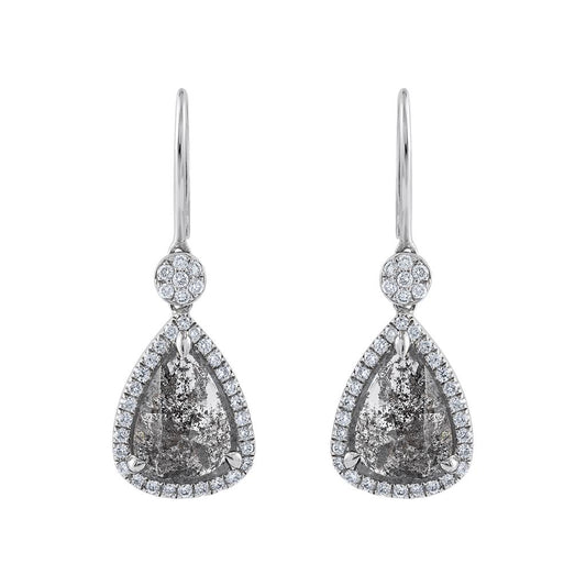 LaViano Fashion 14K White Gold Fancy Colored Diamond Earrings