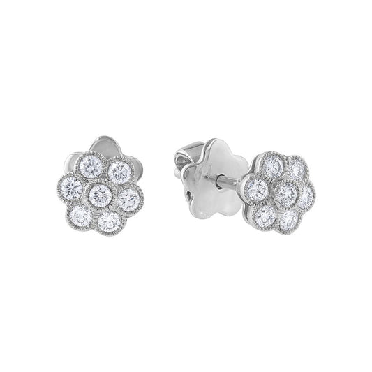 LaViano Fashion 18K White Gold Diamond Earrings