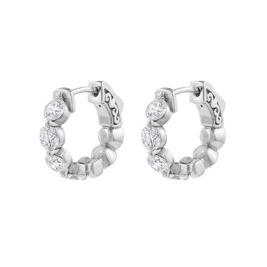 LaViano Fashion 14K White Gold Diamond Earrings