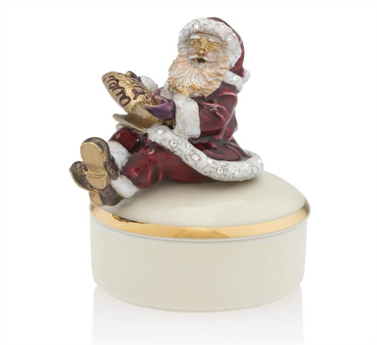Jay Strongwater Santa on a Porcelain Box