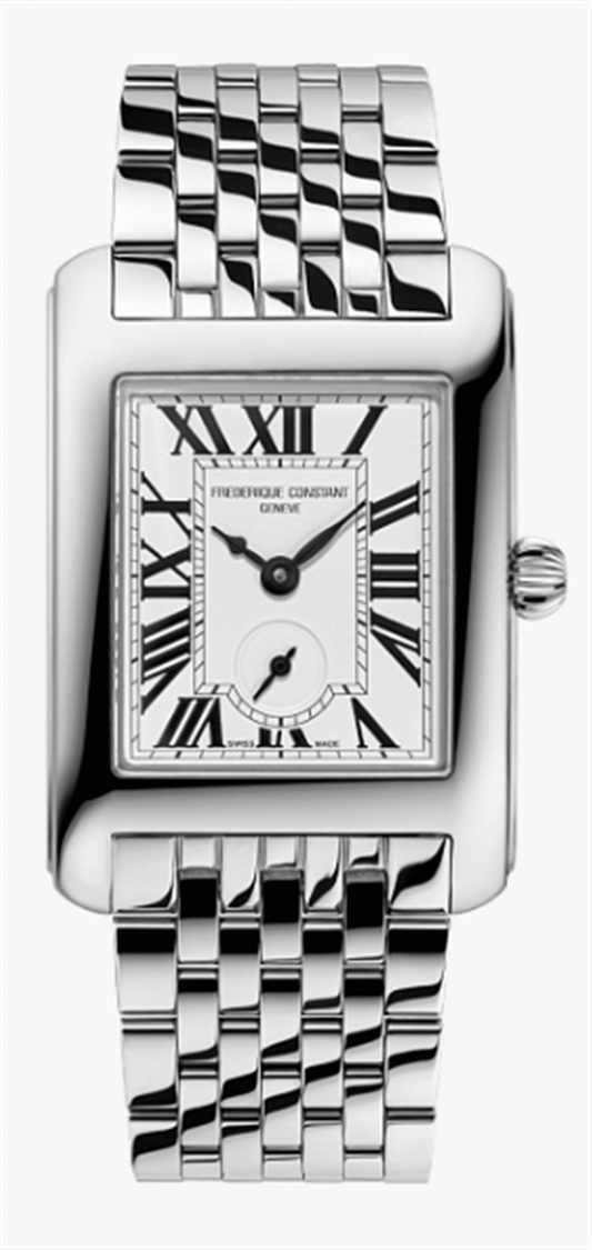 FC-235S2C6B - Frederique Constant - Classics Carree Small Seconds 36x25mm Steel Tone on bracelet - Silver Roman Dial - quartz