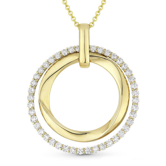 LaViano Fashion 14K Two Tone Diamond Pendant