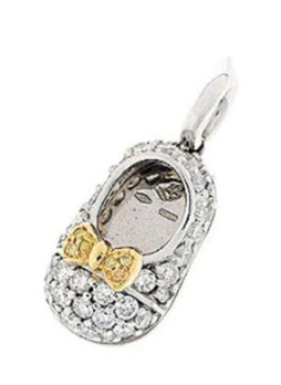 Aaron Basha 18K White Gold & Diamond Baby Shoe Charm