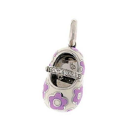Aaron Basha - 18K White Gold & Violet Shoe Charm with White