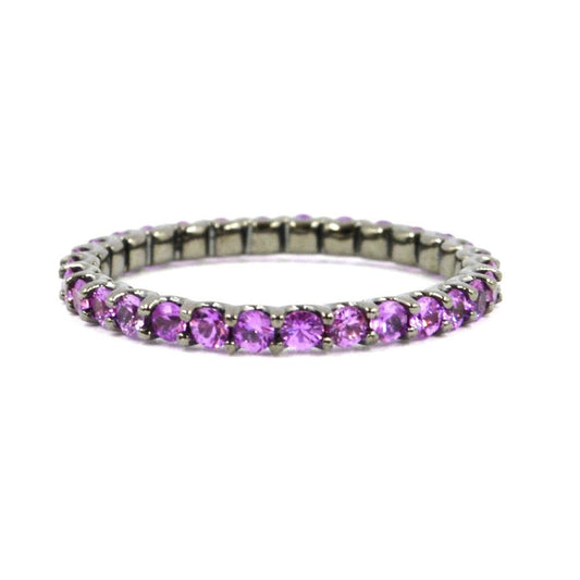 Azul - 14K Black Rhodium-Plated Pink Sapphire Guard Ring |