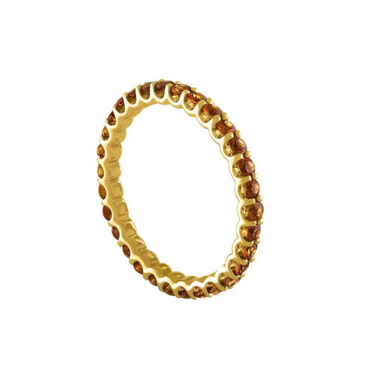 Azul - 14K Yellow Gold Orange Sapphire Guard Ring | LaViano