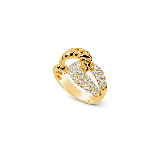 lavianojewelers - 18K Two Tone Diamond Knot Ring | LaViano