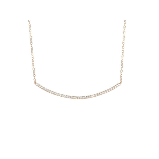 Carelle - 18K Rose Gold Diamond Bar Moderne Necklace |