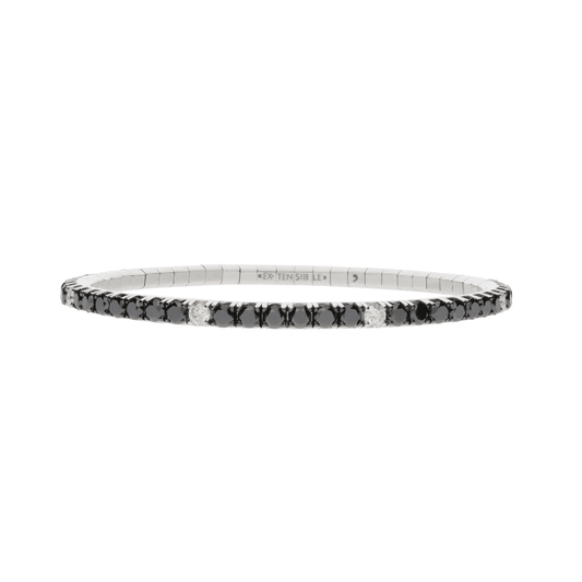 Extensible Bracelets - 18K White Gold Black and White