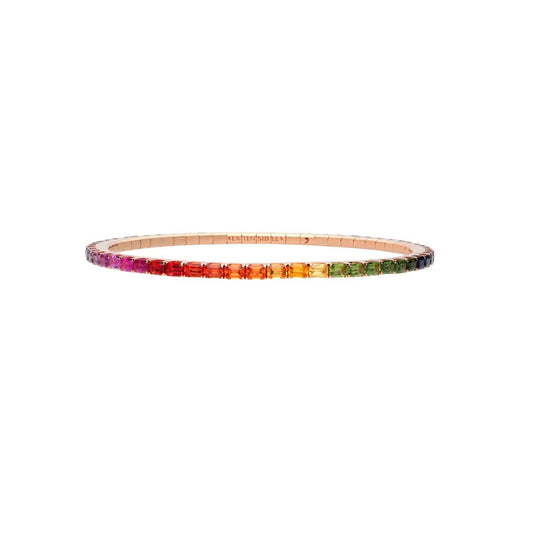 18K Yellow Gold Rainbow Sapphire Bracelet