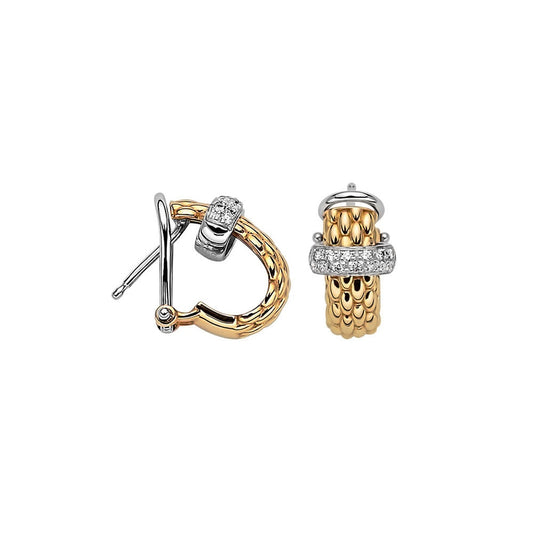 FOPE 18K Two Tone Diamond Vendome Earrings