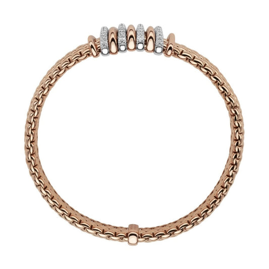 Fope Bracelets - 18K Two Tone Gold Bracelet with Diamonds
