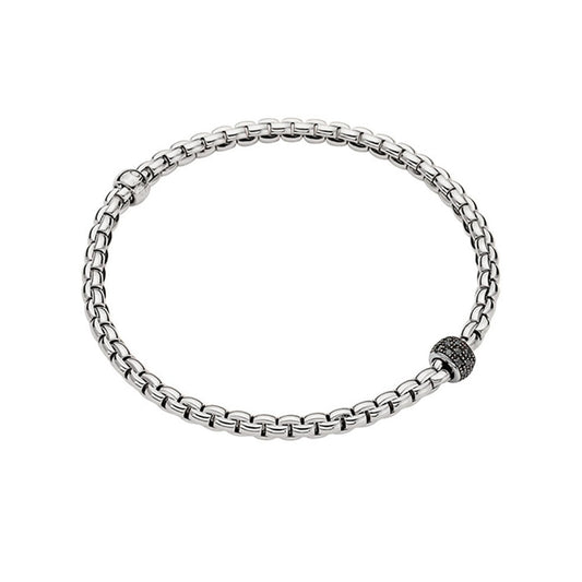 FOPE 18K White Gold Black Diamond Eka Bracelet
