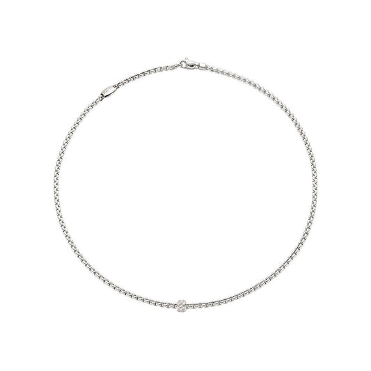 FOPE 18K White Gold Diamond Eka Necklace