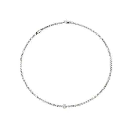 Fope Bracelets - 18K White Gold Necklace with Diamonds