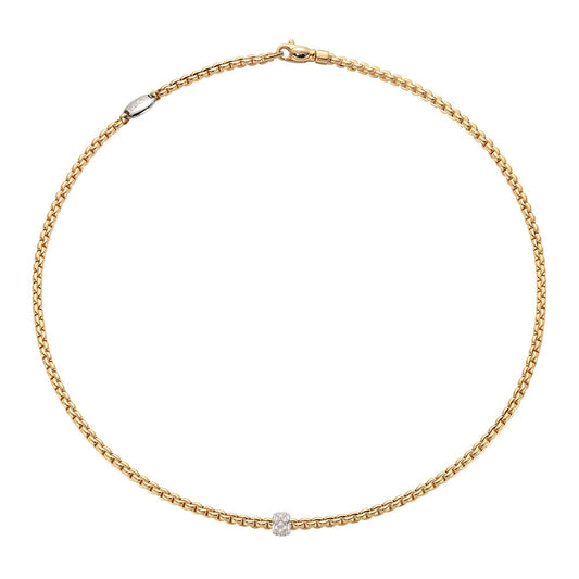 Fope Necklaces - 18K Yellow Gold Diamond Fope Necklace |