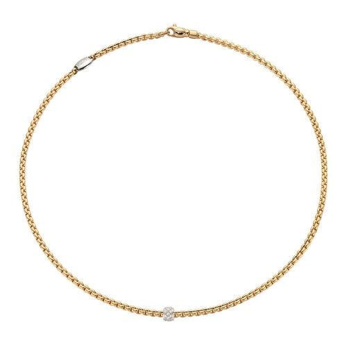Fope Necklaces - 18K Yellow Gold Diamond Fope Necklace |