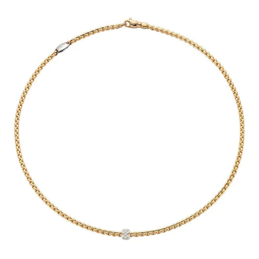 Fope Necklaces - 18K Yellow Gold Necklace with Diamonds