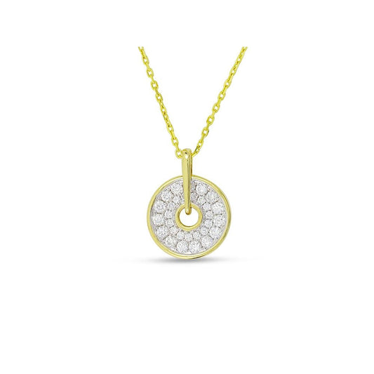 Frederic Sage - 14K Yellow Gold Two Tone Diamond Necklace |