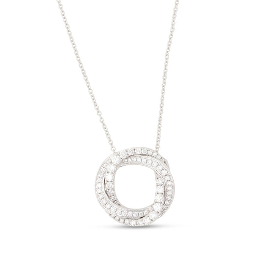 Frederic Sage - 18K White Gold Diamond Halo Necklace |