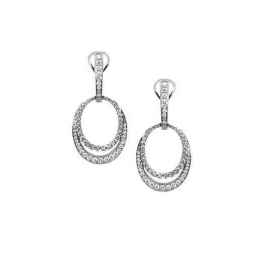 Frederic Sage - 18K White Gold Diamond Looped Earrings |